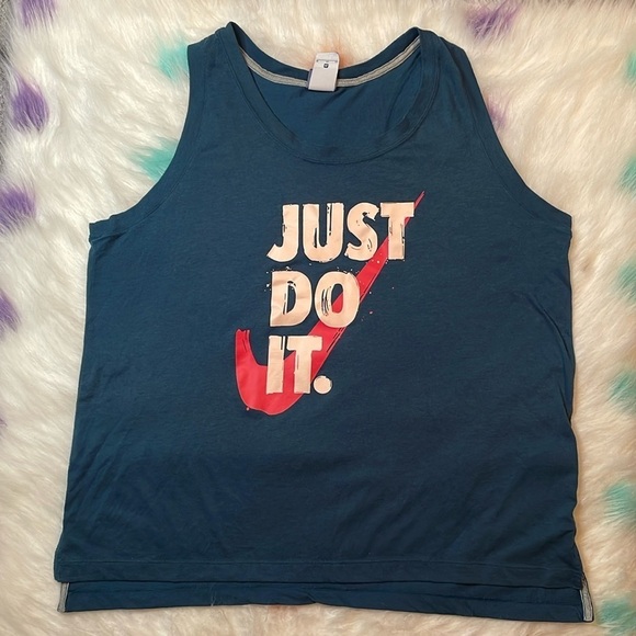 Nike Woman’s Just Do It Blue Tank Top Size‎  XL - Picture 1 of 6